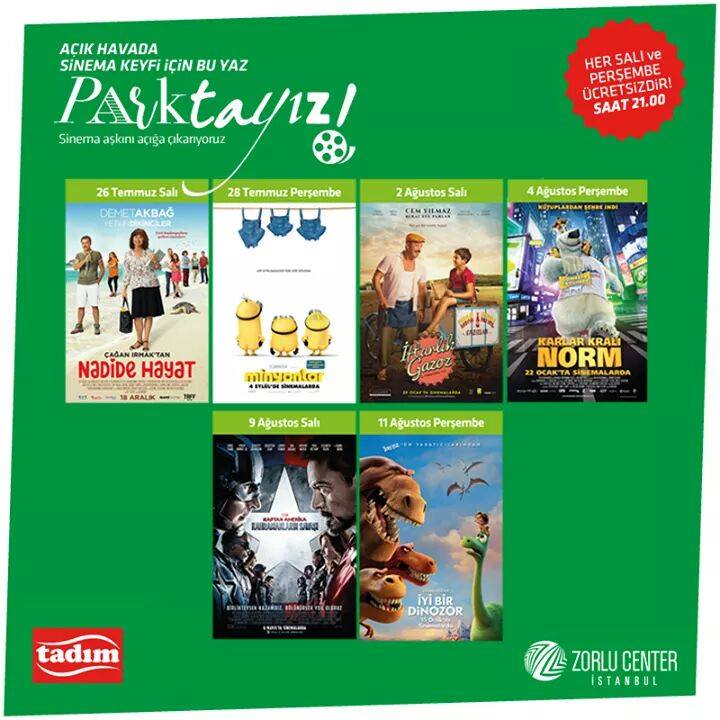 Açık Havada Ücretsiz Sinema Zorlu Center AVM`de! 