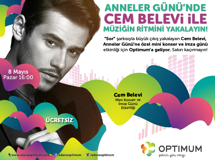 Adana Optimum AVM `de Cem Belevi Mini Konser ve İmza Günü 