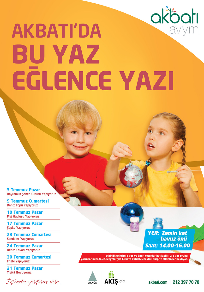 Akbatı AVM `de Temmuz Ayı Çocuk Etkinlikleri 