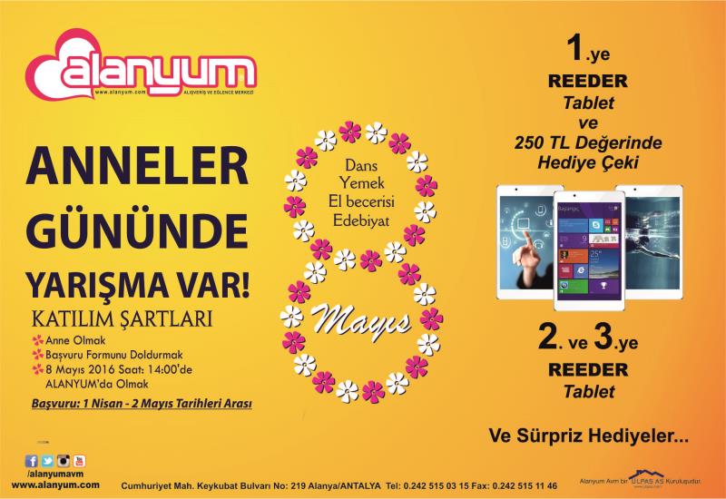 Alanyum AVM `de Annelere Ödüllü Yarışma 