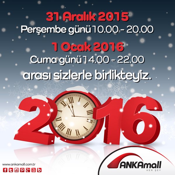 Ankamall AVM Yılbaşı Çalışma Saatleri 