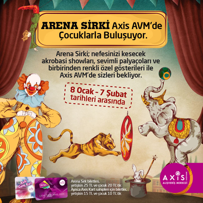 Arena Sirki Axis AVM`de Çocuklarla Buluşuyor 