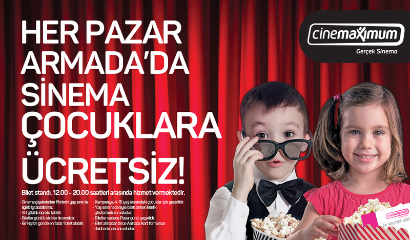 Armada AVM `de Her Pazar Sinema Çocuklara Bedava 