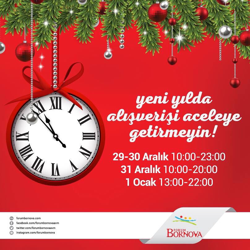 Forum Bornova AVM Yılbaşı Çalışma Saatleri 