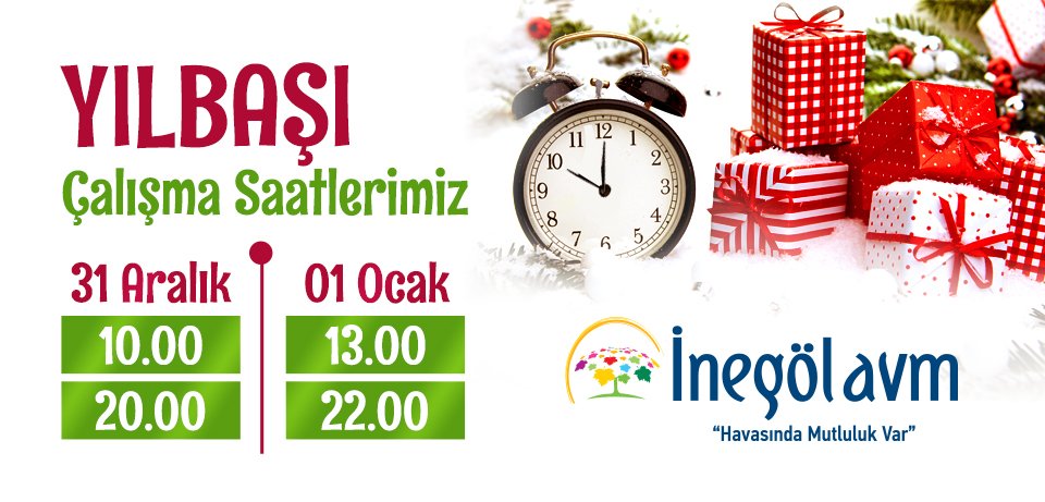 İnegöl AVM Yılbaşı Çalışma Saatleri 