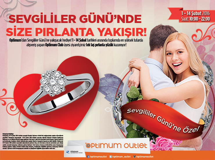 İstanbul Optimum Outlet AVM `den Sevgililer Günü Pırlanta Kampanyası 