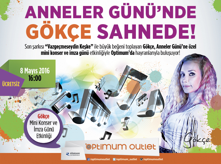İzmir Optimum AVM `de Gökçe Mini Konser ve İmza Günü 