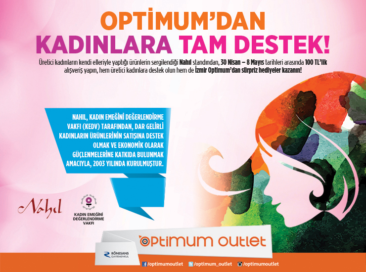 İzmir Optimum AVM `den Kadınlara Tam Destek 