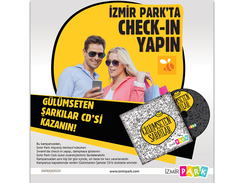 İzmir Park`ta Check-inn yapın, Gülümseten Şarkılar CD`si kazanın! 