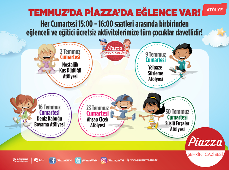 Kahramanmaraş Piazza AVM Temmuz Ayı Çocuk Etkinliği 