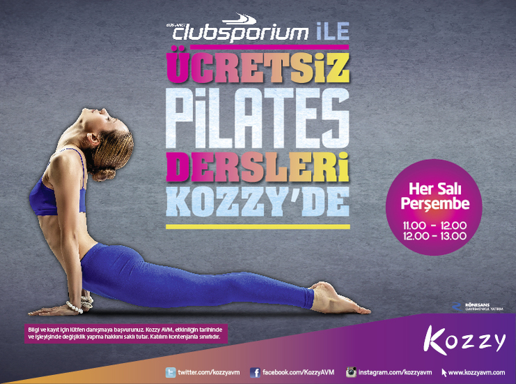 Kozzy AVM `den Ücretsiz Pilates Dersleri 