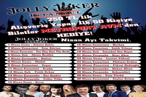 Metroport AVM `den 50 Kişiye Jolly Joker Bileti Hediye 