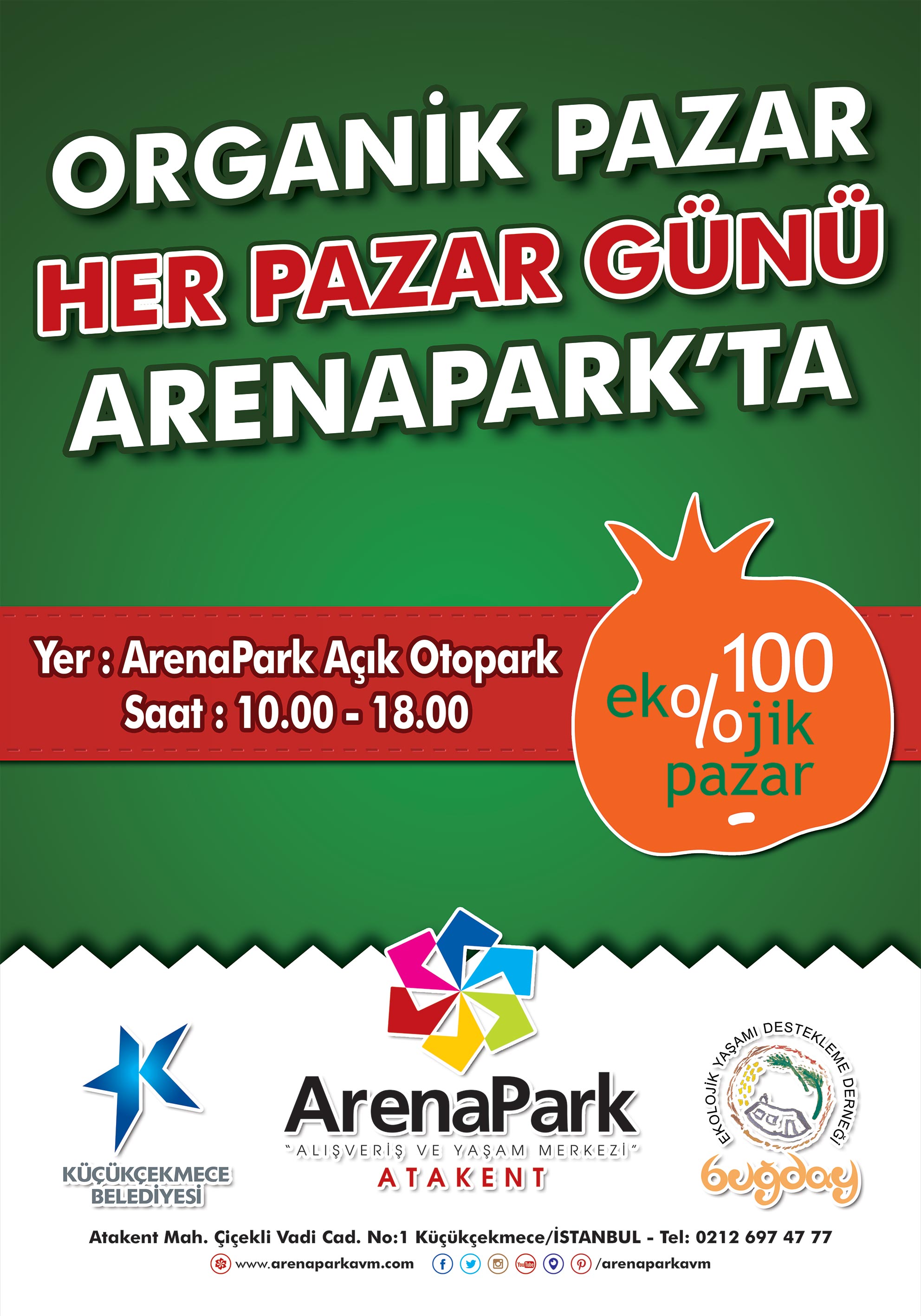 Organik Pazar Her Pazar ArenaPark`ta 