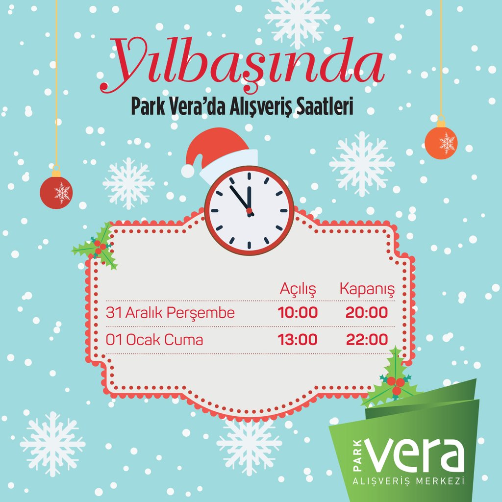 Park Vera AVM Yılbaşı Çalışma Saatleri 