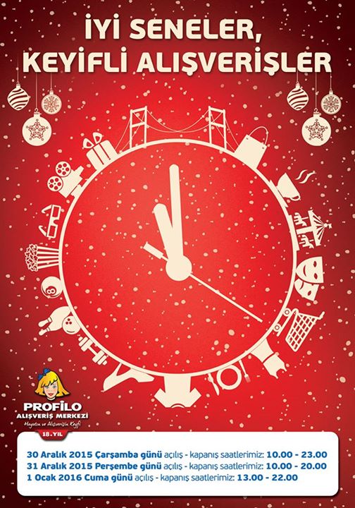Profilo AVM Yılbaşı Çalışma Saatleri 