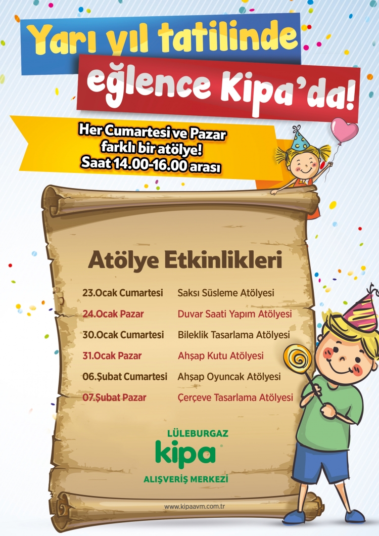 Yarıyıl Tatilinde Eğlence Kipa Lüleburgaz AVM `de! 