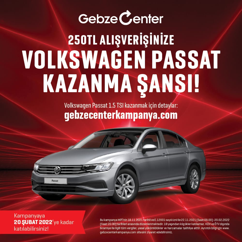 250TL Alışverişinizde VolksWagen Passat Kazanma Şansı Yakalayın.!