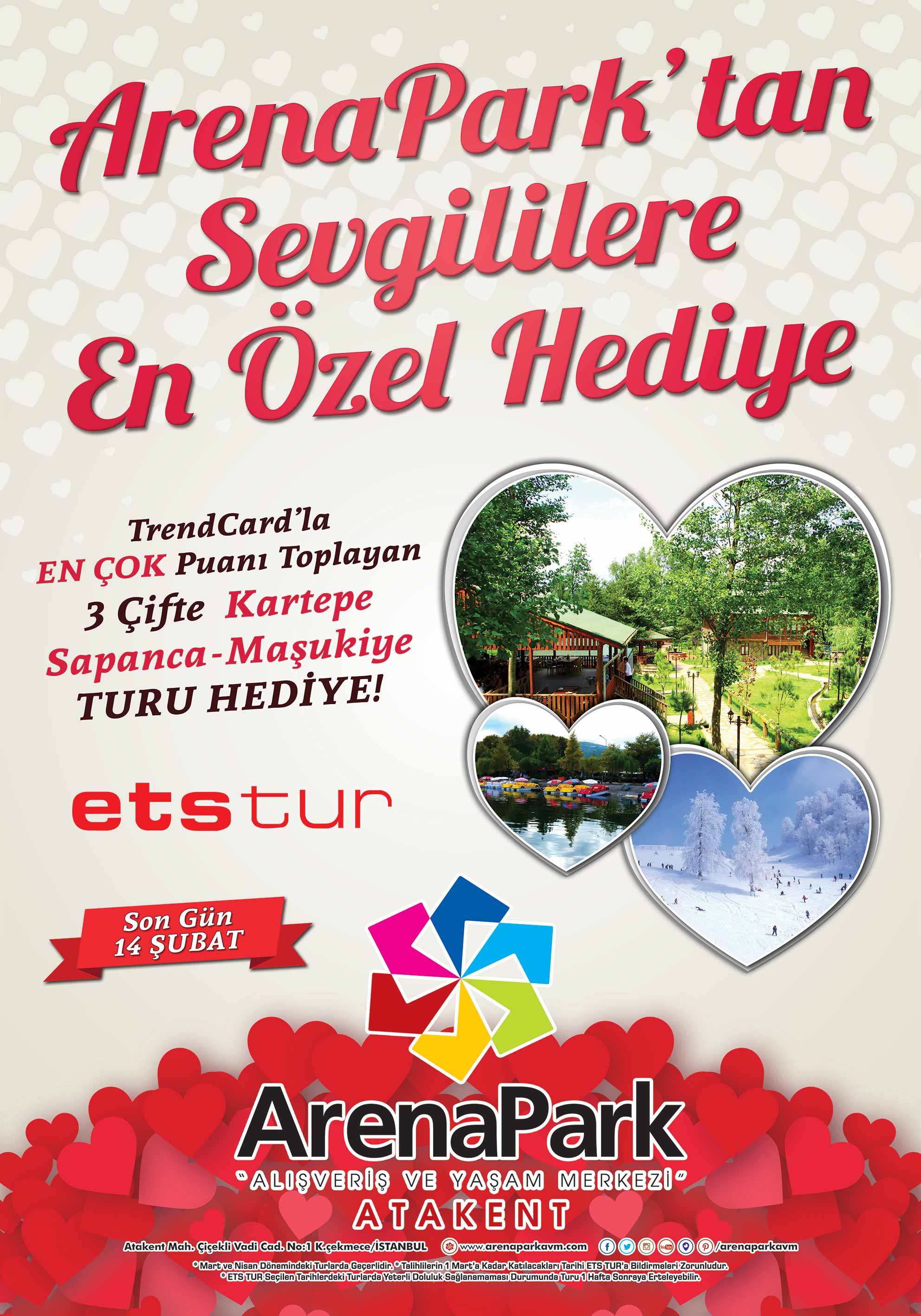 ArenaPark AVM `den 14 Şubat Sevgililer Günü `nde Sevgililere Çok Özel Hediye