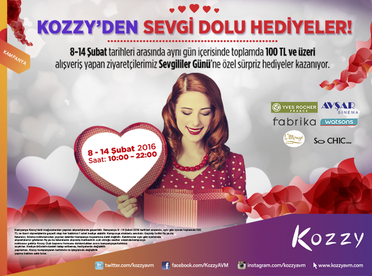 Kozzy AVM `de Sevgililer Gününe Kampanya 