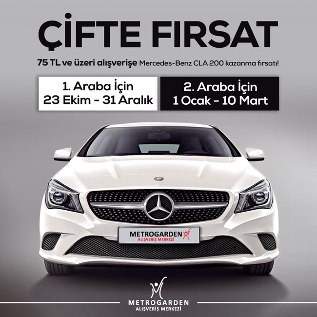 Metro Garden AVM `den Çifte Mercedes Araba Fırsatı