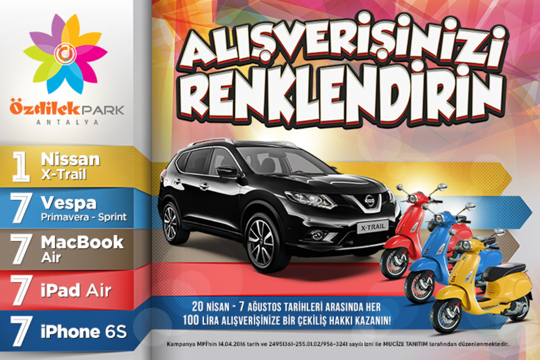 Özdilek Park Antalya`dan Araba ve Motorsiklet Kampanyası!