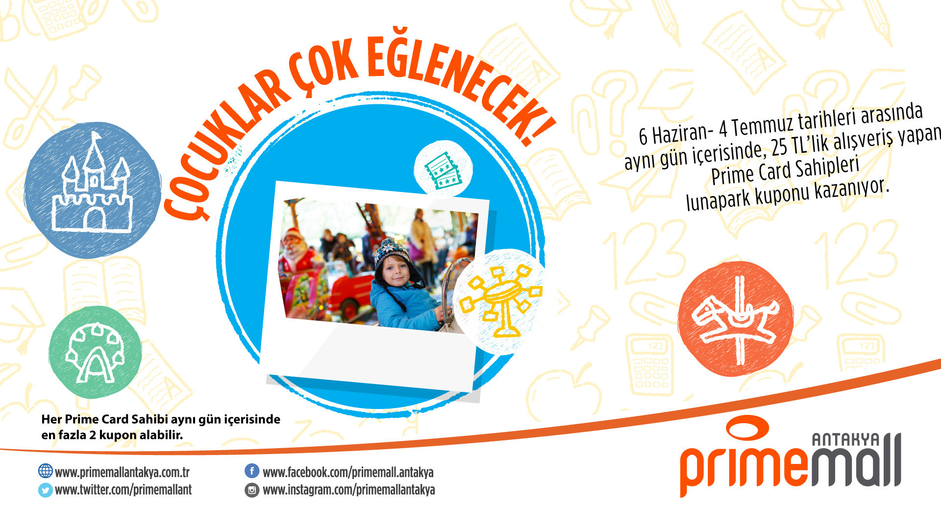 Primemall Antakya AVM `den Lunapark Kuponları Hediye