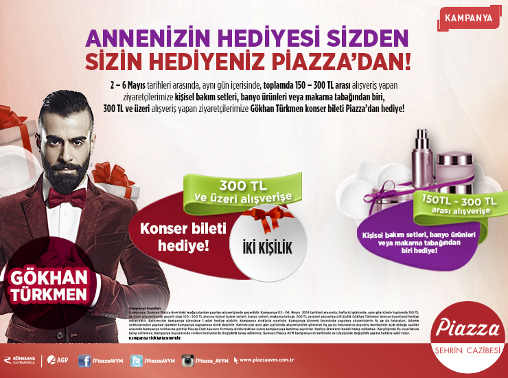 Samsun Piazza AVM `den Gökhan Türkmen Bileti Hediye